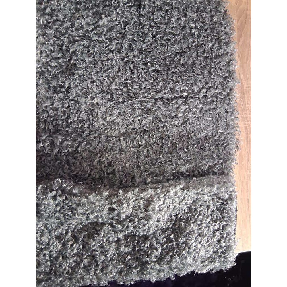 FUTEI Pack of 2 Dark Grey Faux Fur Throw Pillow Covers 18x18 Curly Sherpa Square